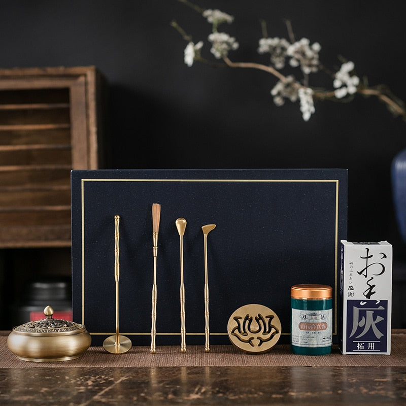 青箱の香贈 Blue box traditional insence Kit】中国お香 香炉 青 お香