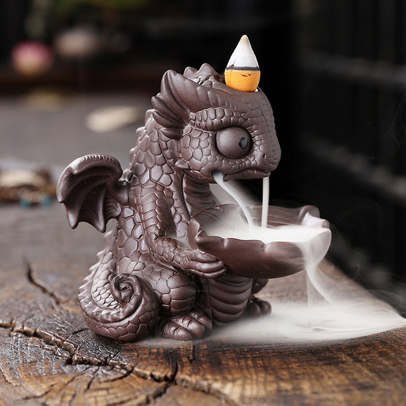 【小竜の香 Small dragon Incense Holder】中国お香 倒流香 滝 お香立て 癒し 瞑想 ヨガ リラックス