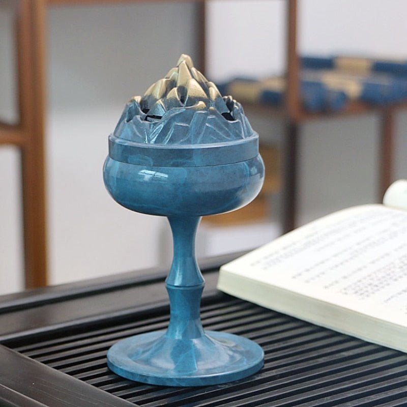 【山の香 Mountain Incense holder】虹色の硝子水晶 お香立て 香炉 中国 お香 癒し 瞑想 ヨガ リラックス